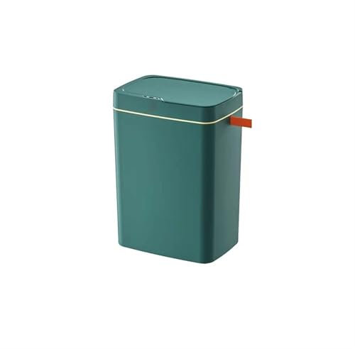 Papelera 15L/18L contenedor de basura verde de inducción, cubo de basura de plástico adecuado para el hogar, cocina, oficina, papelera de basura, grande