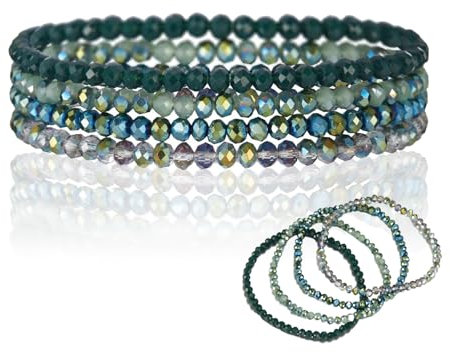 MALOUSUN Perlen Armband Damen Perlen Armband Damenperlenarmbänder,Mehrschichtiges Steine,Perlenarmband Damen Kristall,Damenarmbänder,Damenarmband Modeschmuck,Beste Freundin Geschenk für Freundschafts
