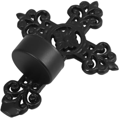 Cabilock Kerzenhalter im europäischen Stil Kerzenleuchter zum Aufhängen an der Wand hängender Kerzenhalter Wandleuchter Nachtkerzenhalter Kerzenhalter Eisen Black
