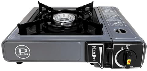 INTEC - Réchaud Gaz Portable 1 Feu 2,2 KW - Allumage Piezo - Cartouche gaz Butane – Idéal Camping, Randonnée & Cuisine Extérieure