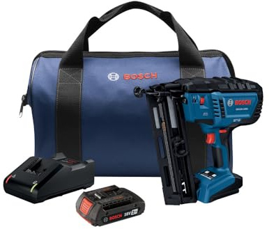 Bosch GNH18V-16MAB12-RT 18V Brushless Lithium-Ion 16-Gauge Cordless Angled Finish Nailer Kit (2 Ah) (Renewed)