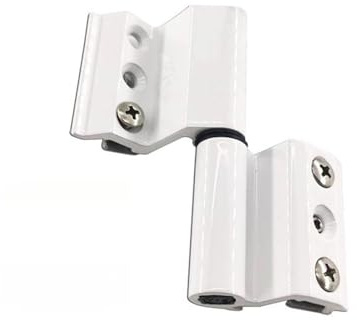 Puerta de aluminio con puente roto, bisagra de puerta de aleación de aluminio, bisagra de puerta plana, bisagra de acero inoxidable.(White left)