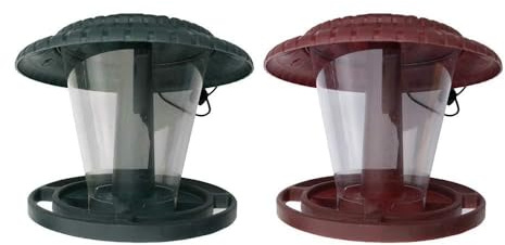 petjoyful Mangiatoia per Uccelli Selvatici da Appendere all'aperto, Decorazione da Giardino in Cortile da Appendere in plastica Forma a Padiglione Trasparente con Tetto,