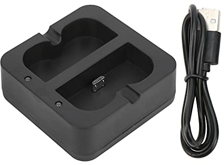 Srliya Dubbel Laddare för Videodörrklocka Plastladdare för Dörrklocka Batterier med 2 Laddningsportar
