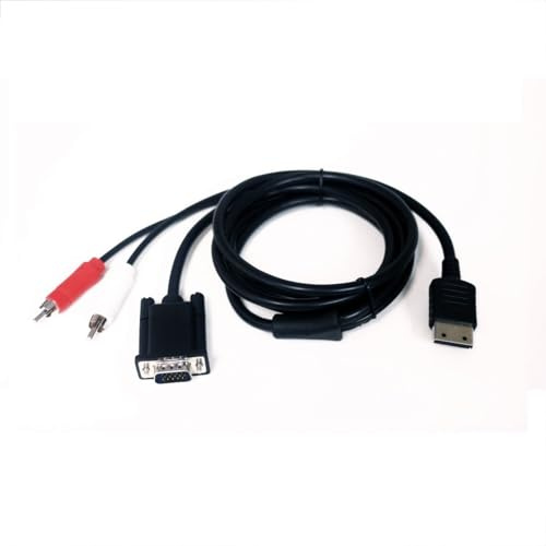SATKIT Cable VGA con Audio para Sega Dreamcast 1,8m Salida Estéreo para Monitor y TV con Entrada VGA