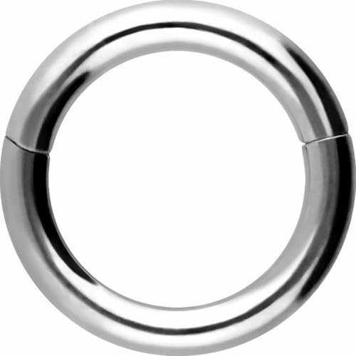 PIERCINGLINE Segmentring Clicker Chirurgenstahl Piercing Ring Nase Septum Ohr Helix Tragus Silberfarben 1,2 x 5 mm