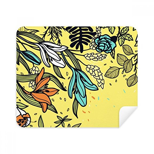 DIYthinker Moderne Kunst Lily Blumen Pflanzen Zeichnung Telefon Bildschirmreiniger Gläser Reinigungstuch 2Pcs Suede Fabric