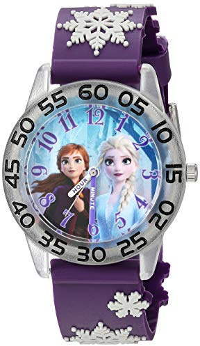 Disney Unisex-barn analog kvartsklocka med plastrem WDS000794, Grått, Kvartsur