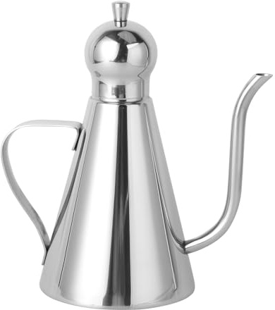 HEMOTON Distributeur d'huile en acier inoxydable 304 de 0,5 L avec bec anti- et couvercle étroit récipient pour huile et vinaigre pour cuisine et restaurant