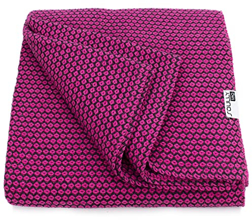 Sofaüberwurf aus 100 % Baumwolle, vielseitig einsetzbar, für Strand, Yoga, Reisen, Camping, Picknick, mehrfarbig, für den Innen- und Außenbereich, strapazierfähig, 150 x 210 cm, Rosa