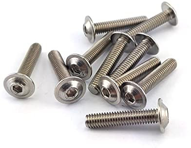 50x Linsenschrauben mit Flansch Innensechskant ISO 7380-2 Edelstahl A2 M4x25