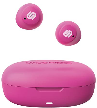 Urbanista Lisbon True Wireless In Ear Kopfhörer, Bluetooth Kopfhörer kabellos, 27 Std, Spielzeit, Ohrhörer klein, Earbuds mit GoFit Wing für Sport, Touch Control und Ladecase, Errötendes Rosa