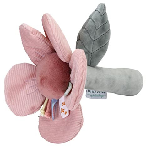 Little Dutch 8720 Greifling Rassel Blume aus Stoff - Flowers & Butterflies rosa