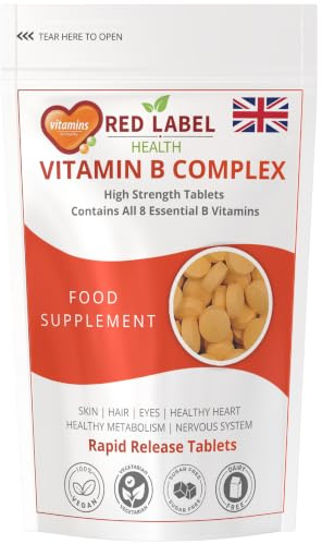 Red Label Health Vitamin B Complex 180 Tablets (6 Month Supply) | All essential B vitamins to support energy release, immune system & normal nervous system function. Vegan.