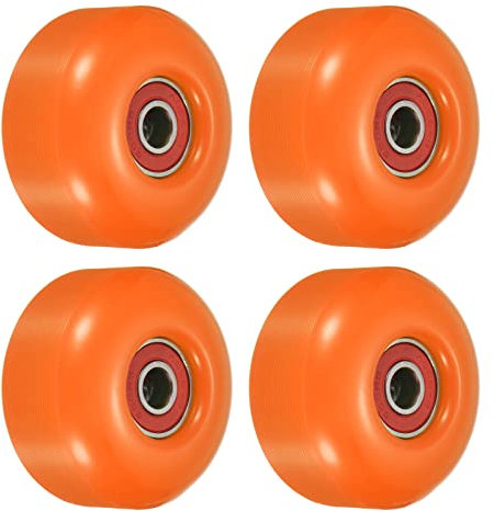 PATIKIL 4 Stück 52mm Longboard Rollen mit Lager ABEC-9 Skateboard Rad Straße Rollen für Skateboards Cruiser Räder Ersatz 95A Orange Rot