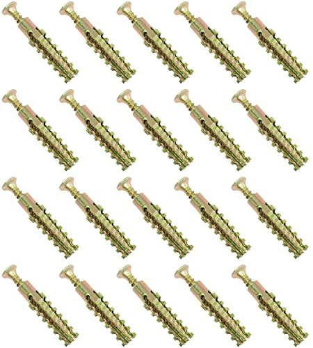 Ancora da parete in acciaio resistente con viti TAODAN 20 pezzi M6 ad albero in acciaio per pareti in cemento, pareti cave, pareti in legno, gesso e cartongesso