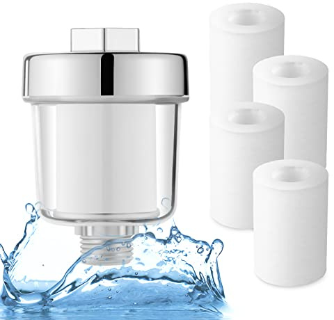 MplehDa Duschfilter Duschkopf Wasserfilter Filter für Duschköpfe Duschkopf Wasserfilter mit 5 Filterkartusche Shower Filter for Hard Water Duschfilter für Kalkhaltiges Wasser (Duschfilter)