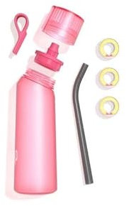 Air Up Borraccia originale da 650 ml, per acqua aromatizzata, con cialde, senza BPA, 0 calorie, in Tritan, rosa acceso, grigio antracite, ciliegia e kola, mela (borraccia rosa acceso con 3 cialde)