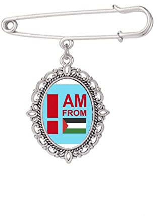 I Am From Palestine Art Deco Mode Brosche Pin Kleid Hemd Schal Clips, M