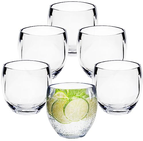 6x Campingglas aus Acryl 400ml klar Weinglas Stiel Kunststoff Garten Becher