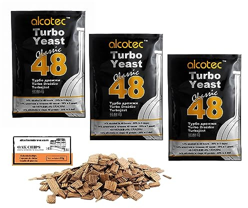 3 x Turbohefe - Alcotec Classic 48-130g, Hefe zur Gärung, Turbo Hefe, Hefe für Maische, Hefe für die Gärung, Wodka-Hefe