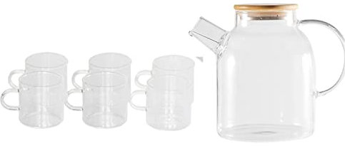Brocca Acqua Branco dell'acqua di vetro con tazza Set Bollitore trasparente for la tazza Bollitore Brevetta Bevanda con manico Regalo d'ufficio Bottiglia d'acqua Drinkware Caraffa Acqua ( Color : C )