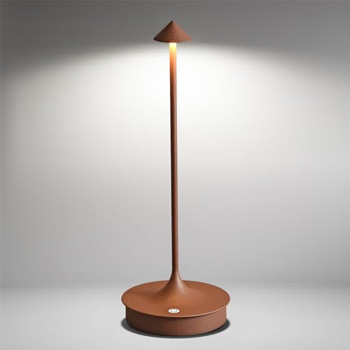 Leomix LED Tischlampe Kabellos Wiederaufladbare Akku Tischlampe 4000mAh Touch Dimmbar IP54 Wasserdicht für Restaurant Bar Garten Balkon Esstisch