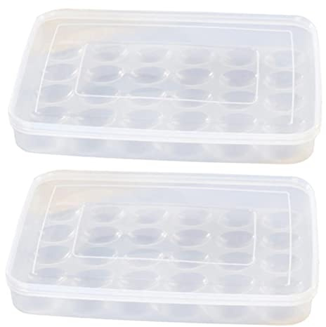 Organizador de Huevos para Refrigerador, 2 Cajas Apilables de Plástico | Treinta Compartimentos, Tapas Transparentes, Diseño Compacto y Ranuras Múltiples, Protege Huevos Aplastados