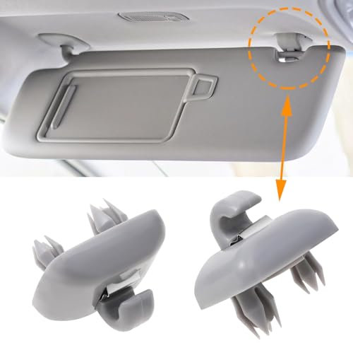 2 Stück Auto Sonnenblende Haken, Auto Sonnenblende Clip Haken Auto Sonnenblende Halterung Sonnenblenden Kompatibel Mit A1 A3 A4 A5 Q3 Q5 (8e0 857 562) A7 B6 B7 B8 S4 S5 (Grau)