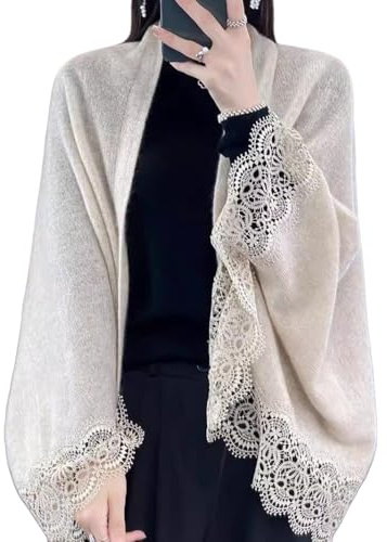 LIUYUYOUGO Scialle Donna Elegante,Scialli E Stole In Pashmina Di Lana Per Donna Cardigan Con Poncho Lavorato A Maglia Maglione Elegante Sciarpa In Morbido Cashmere Con Maniche Maglione Da Donna Capp