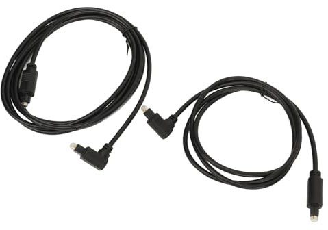 Cavo ottico da 2 pezzi da 3,3 piedi, cavo in fibra ottica digitale ruotabile Cavo ottico da 90 gradi per soundbar Angolo retto ruotabile da 360 gradi