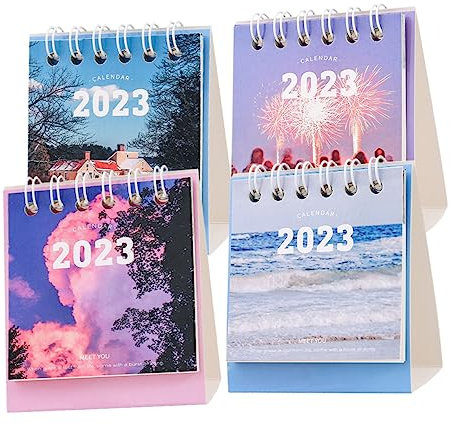 STOBOK 4stücke Tischkalender Klein Haushalts-tischkalender Monatskalender Praktischer Tischkalender Papierkalender Kalenderdekor Für Schule Zuhause Büro Hotel