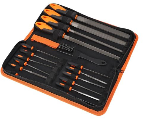 Premium T12 Metallfiler, 18 St Professionella Filar, Platt, Triangel, Halvrunda, Runda Stora Filer & 12x Nålfilar & Rengöringsborste