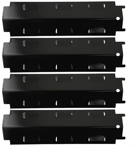 Juego de cuatro protectores de placa de calor de acero inoxidable de alto rendimiento compatibles con una gama de gas para parrillas (4 piezas)