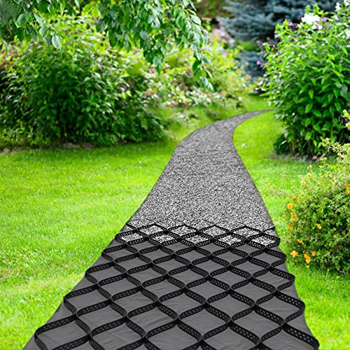 Griglia di ghiaia per piselli, stabilizzatore da 5,1 cm, in HDPE, permeabile, per parchi, giardini, vialetti, dimensioni 5 m x 7 m