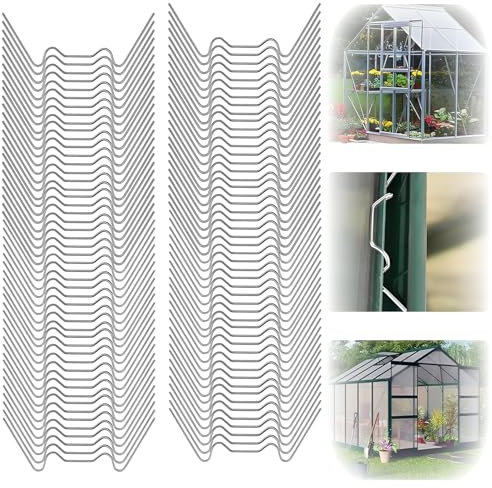 100 morsetti per serra in acciaio inox, morsetti per serra, morsetti per serra, resistenti alle tempeste, staffe per dischi serra, morsetti a W per il fissaggio di lastre a camera cava