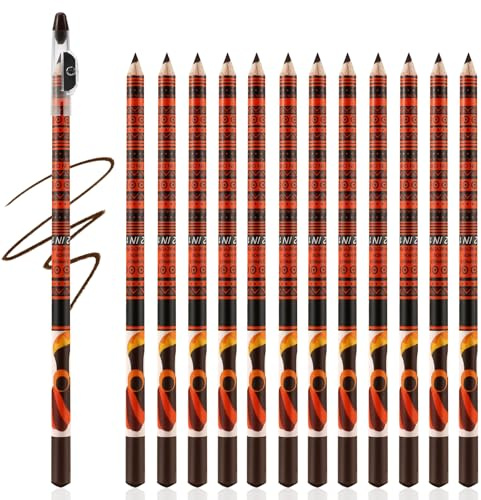 Apooliy 12 Stück Augenbrauenstift Set,Wasserfester Augenbrauenstift Eyeliner Makeup Stift,Natürliche Augenbrauen kreieren,Lang anhaltender Brauenstift,Weiche Textur