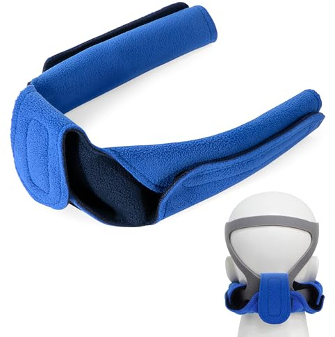 CPAP Nackenpolster, CPAP Kopfbedeckung Abdeckung, Schlafapnoe Neck Pad, Universelle Größe für Erholsamen Schlaf, Gurt-Komfort-Pads Gurtbezüge, Gesichtspads (Blue)