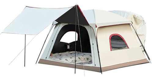 ZEEGII Awning For Dacia Duster 2013-2023 2024 2025, Outdoor Waterproof Camping Tent With Sewn-In Groundsheet, Snug Dome Tent With Porch, Rear Fitting Man Family Tent For Vans, Suv