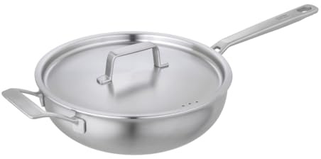 KUHN RIKON Fiveply Sauteuse 24 cm - Edelstahl Pfanne unbeschichtet