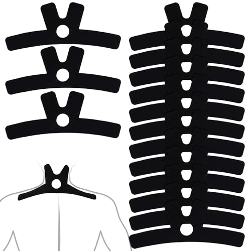 15pcs Precut Kinesiology Tape for Neck, Breathable Sweatproof Muscle Tape Elastic Athletic Sports Kinetic Strips for Neck and Shoulder Support