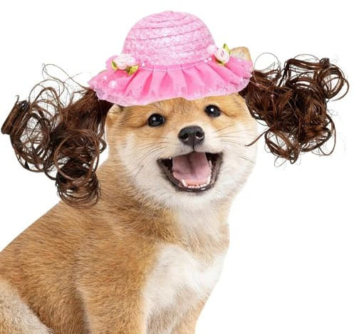 Hundemützen,Süßes Perücken-Design Lustige Kostümkleidung | Tier-Mützen für Hunde | Für Geburtstagsfeier Weihnachten Winter Sonne Cosplay