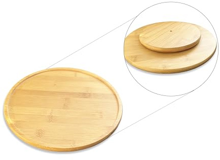 Drehteller aus Holz – 30 cm große Lazy Susan drehbare Servierplatte – drehbarer Kuchenständer Gewürzregal Spinner Kuchenbrett Küchenschrank Organizer zum Abendessen Dekorieren Couchtisch