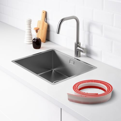 MonoSora Striscia di barriera in silicone per piatto doccia e vasca da bagno, 2 metri di lunghezza, 4,5 cm di larghezza x 1,5 cm di altezza, bianco