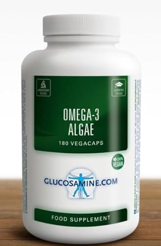 Omega 3 Olio da alghe fermentate no OGM - contiene entrambi gli acidi grassi essenziali omega-3 DHA e EPA - 100% Vegano - 180 capsule (90 giorni di utilizzo)