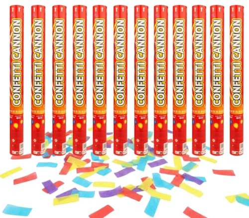 TC Toys 50cm Premium Confetti Cannon - Biodegradable Multicolour Streamers for Weddings, New Year’s Eve & Parties - Powerful Compressed Air Popper - Safe Indoor/Outdoor Celebration (12)
