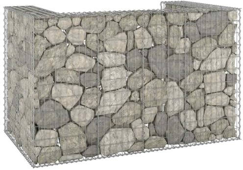 Generico Gabbione per Bidoni in Acciaio Zincato 180x100x110 cm,Strutture per contenitori rifiuti