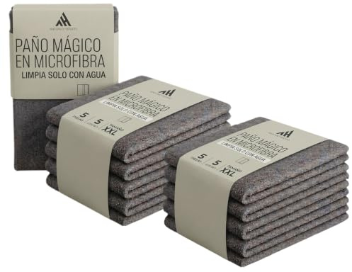 Paños Mágicos Antonio Herato, 10 Piezas Paños de Limpieza Reutilizables para Vidrio, Bayetas Microfibra Sin Rayas Súper Suaves Lavables, Trapos de Limpieza para Hogar Cocina Coches Ventanas (10)