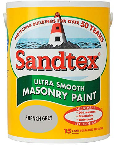 Sandtex Ultra Smooth Masonry Paint 5 Litre Stock Colours - French Grey