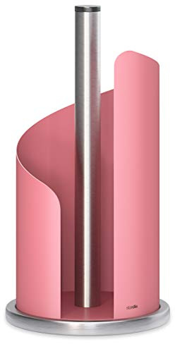 stardis Design Küchenrollenhalter Edelstahl matt H 30 Ø15 cm Rollenhalter Papierrollenhalter für Küchenrolle Halter stehend Pink